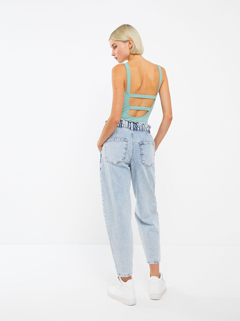

Прямые женские джинсы с завышенной талией и напуском LCW Jeans