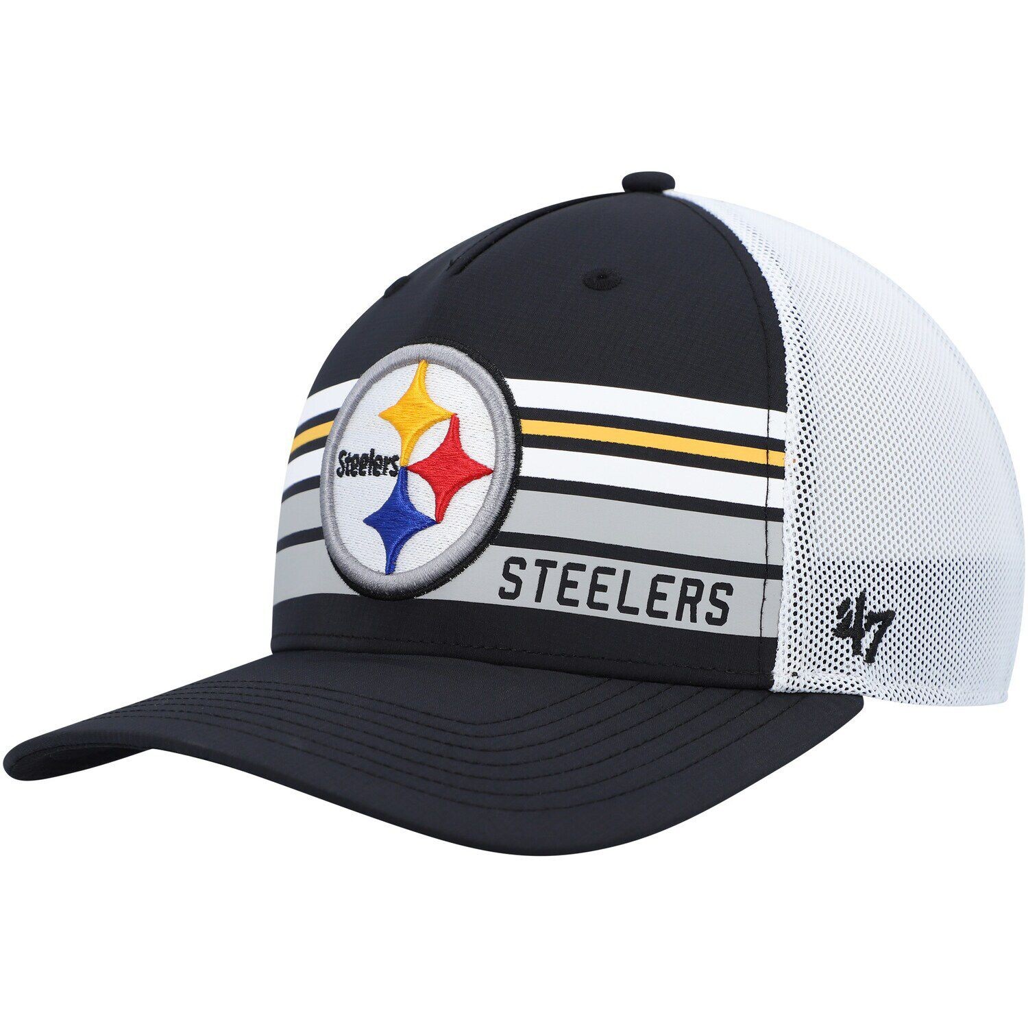 

Мужская черная кепка Pittsburgh Steelers Altitude II MVP Trucker Snapback '47