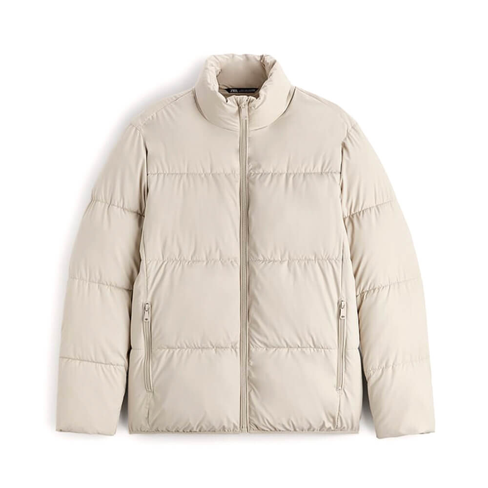 Куртка Zara Rubberised Puffer, белый