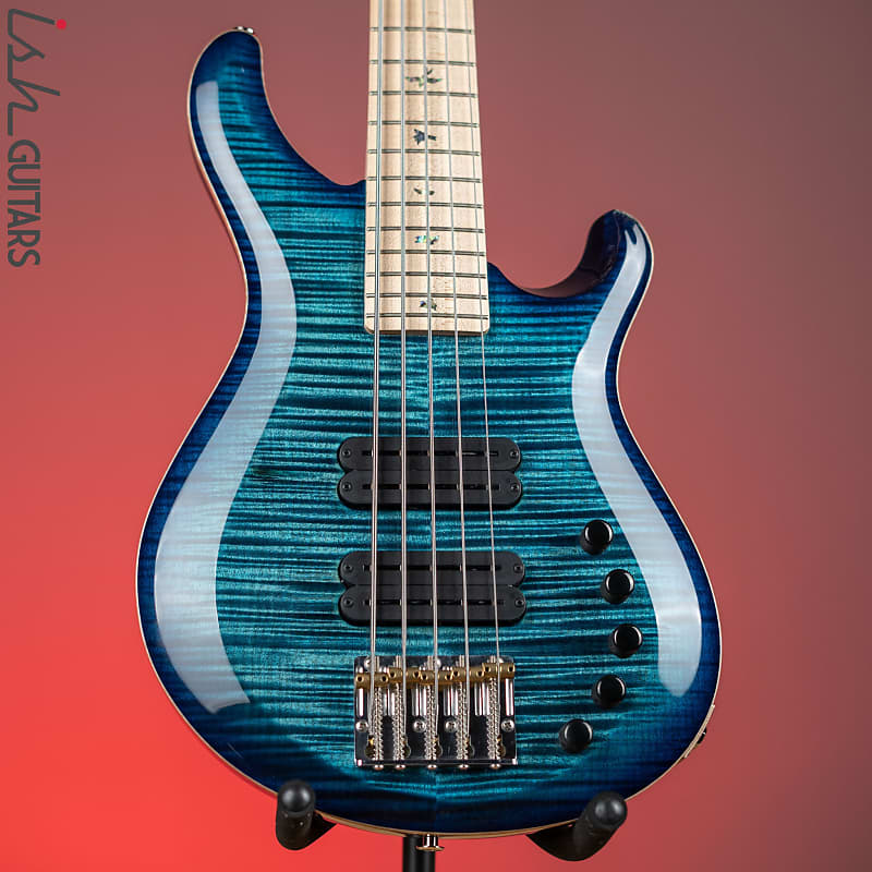 цена PRS Grainger 5-струнная бас-гитара с 10 верхними деками кобальтово-синего цвета PRS Grainger 5-String Bass 10-Top