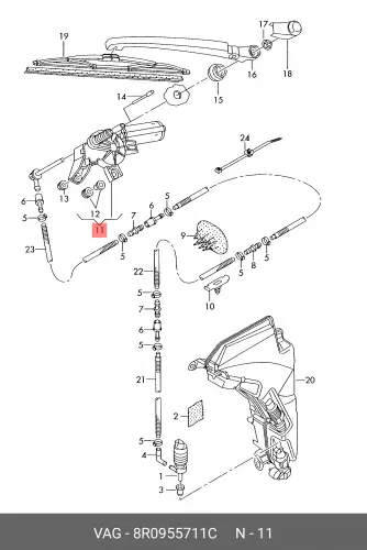 Электромотор привода стеклоочистителя 8R0955711C VAG