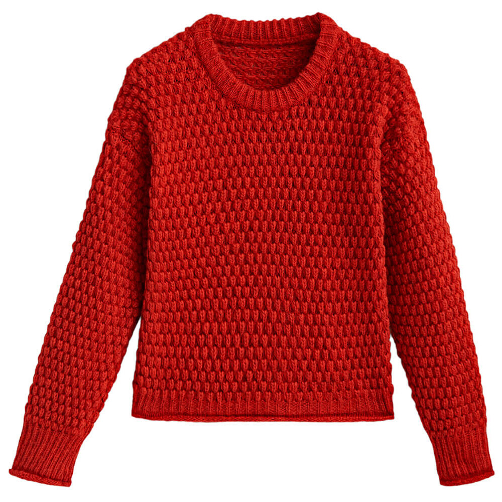 

Джемпер Massimo Dutti Crew Neck Open-knit, ярко-красный