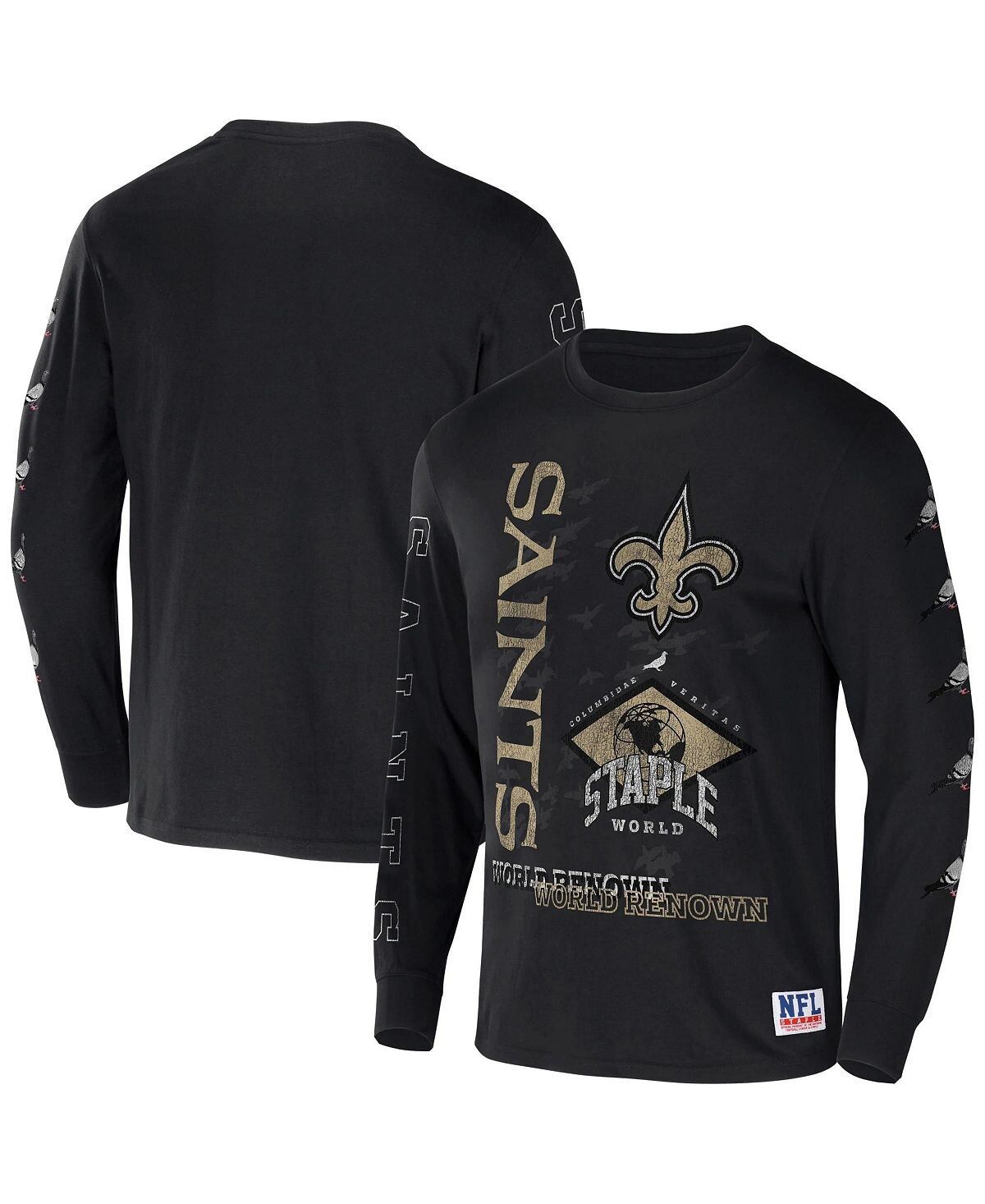 

Мужская футболка с длинным рукавом nfl x staple black new orleans saints с мировым именем NFL Properties, черный