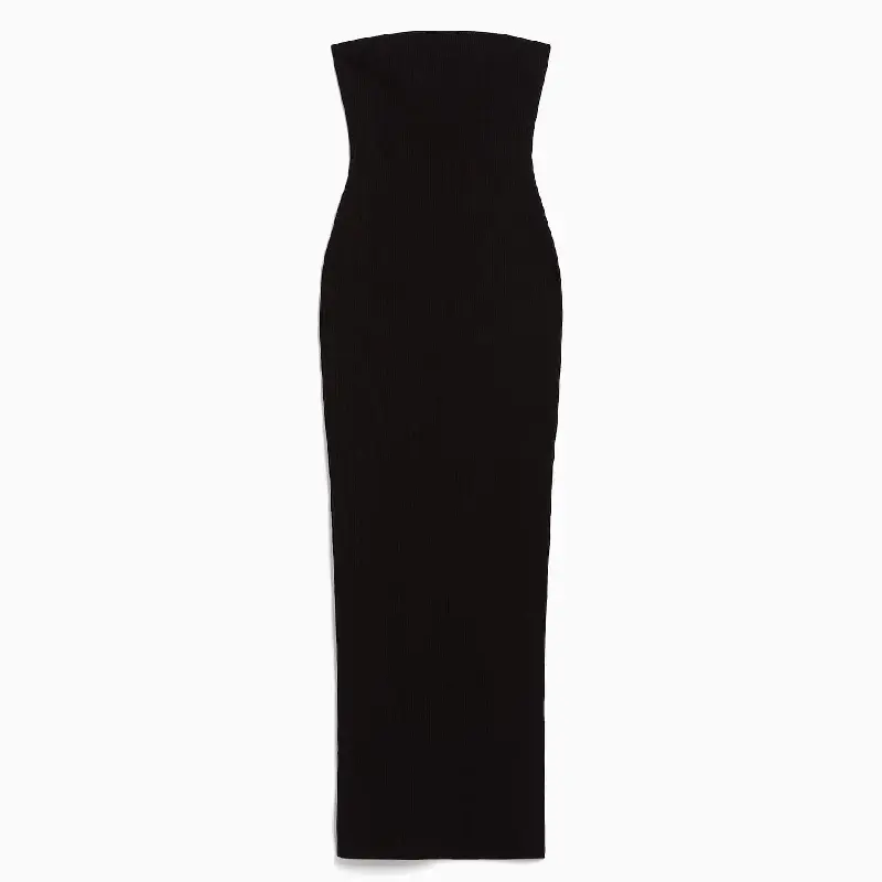 

Платье Bershka Long Ribbed, черный