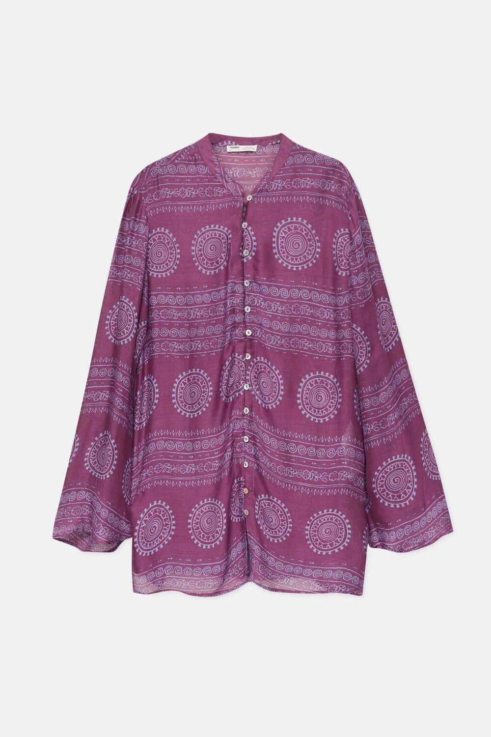 

Рубашка Pull&Bear Printed Kaftan, сиреневый