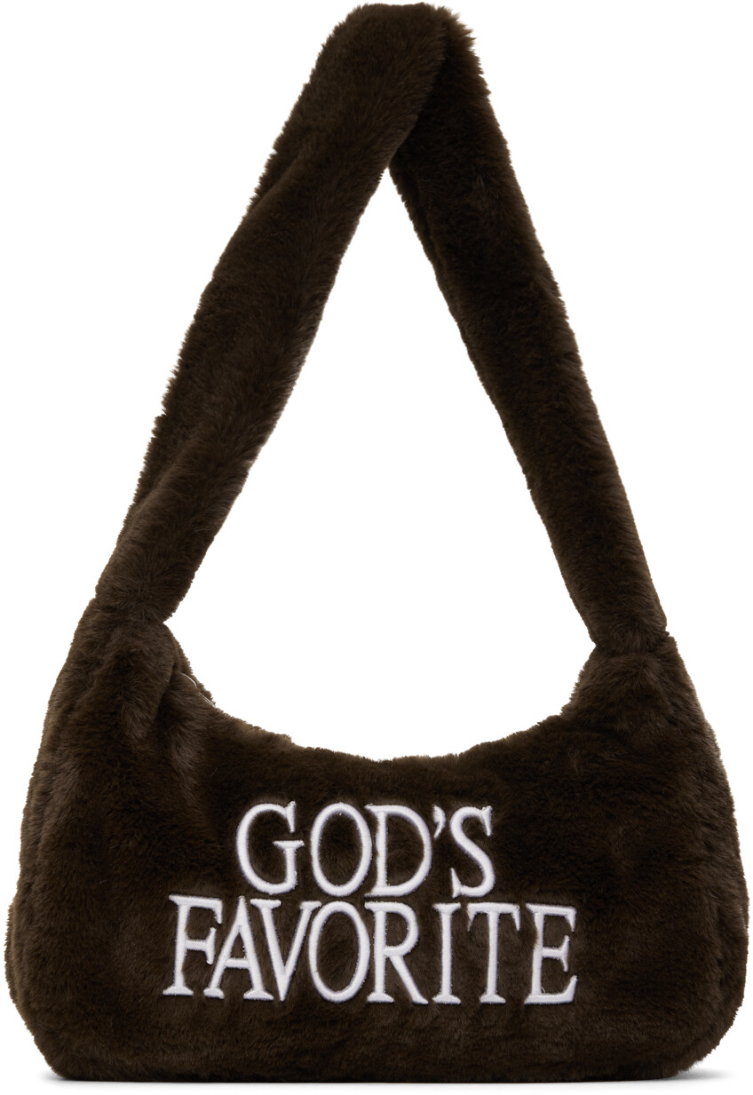 

Коричневая пушистая сумка God's Favourite Praying