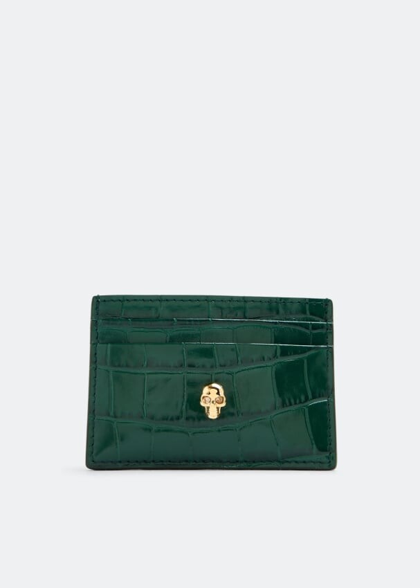 

Картхолдер ALEXANDER MCQUEEN Embossed croc card case, зеленый