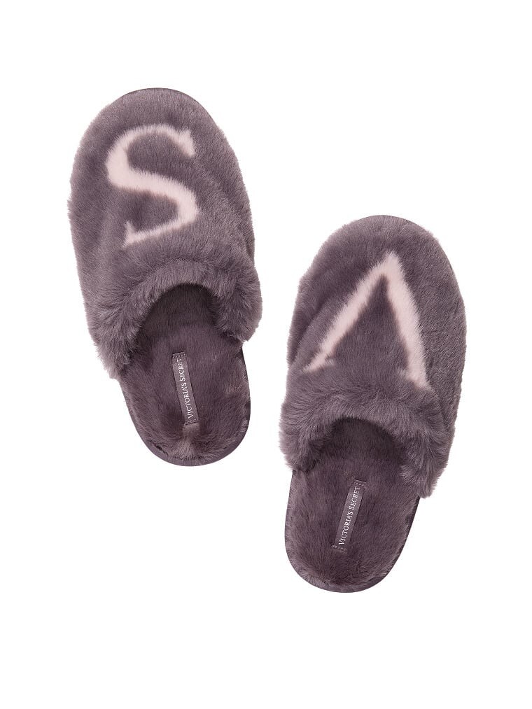 

Тапочки Victoria's Secret Closed Toe Faux Fur, серо-коричневый