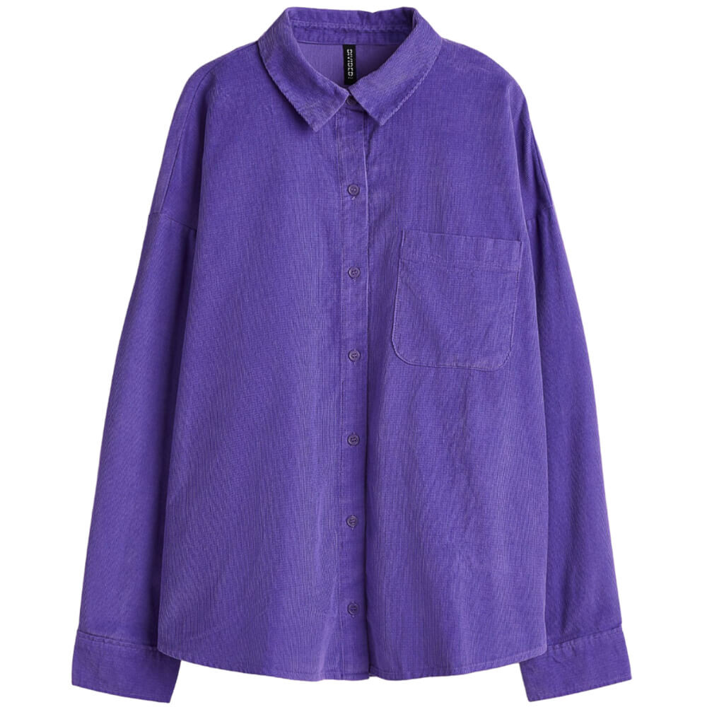 

Рубашка H&M Oversized Corduroy, фиолетовый