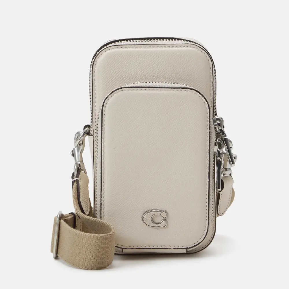 Сумка Coach Phone Crossbody In Crossgrain Unisex, белый