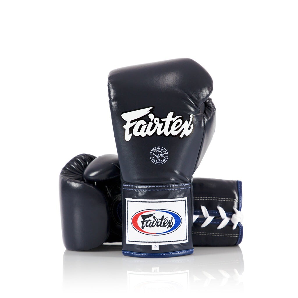Боксерские перчатки Fairtex Pro Competition, Locked Thumb (Leather), 16 oz., синий