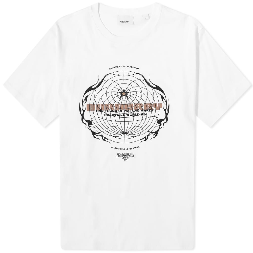 

Футболка Burberry Totnes Globe Logo Tee, Белый