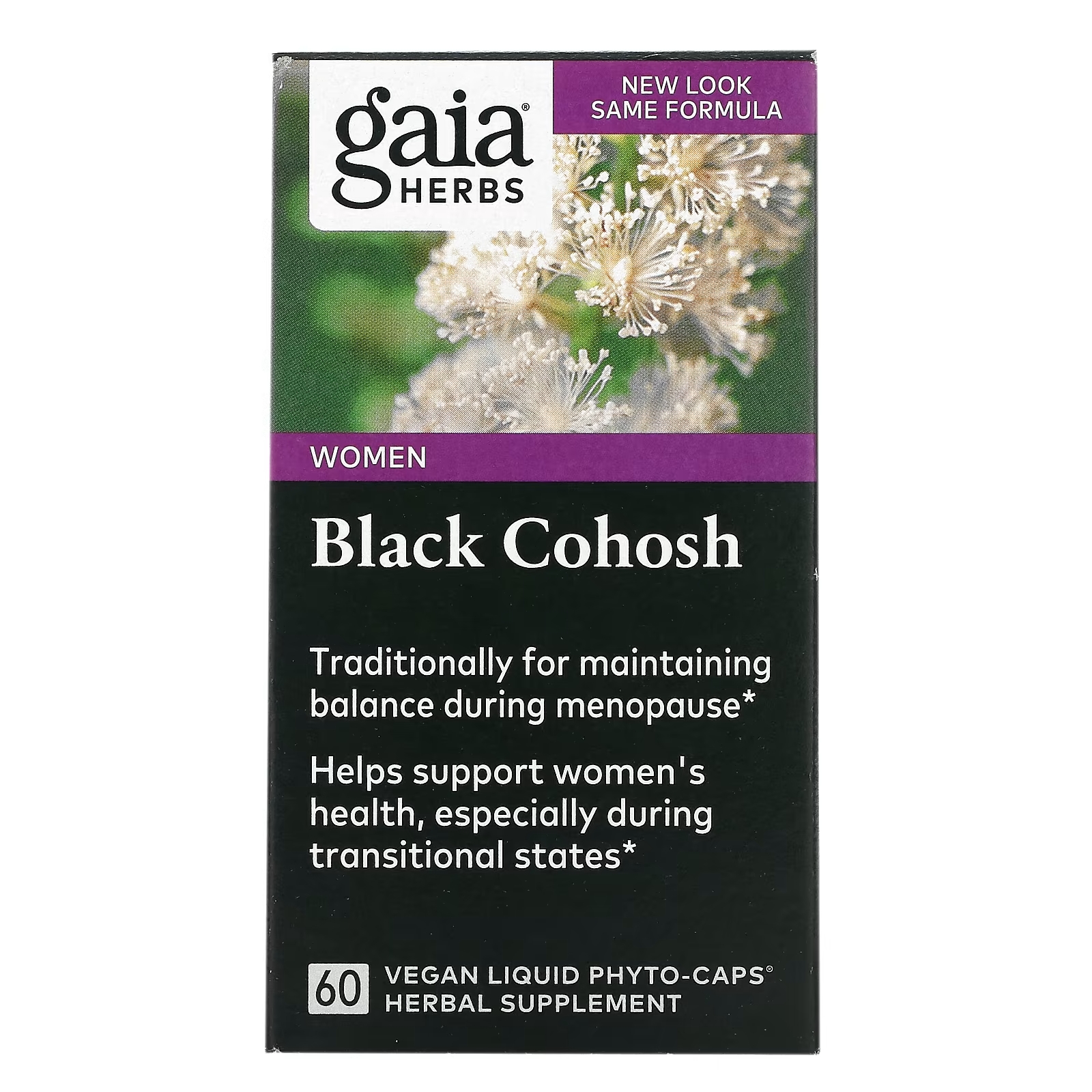 цена Черный Кохош Gaia Herbs, 60 жидких капсул