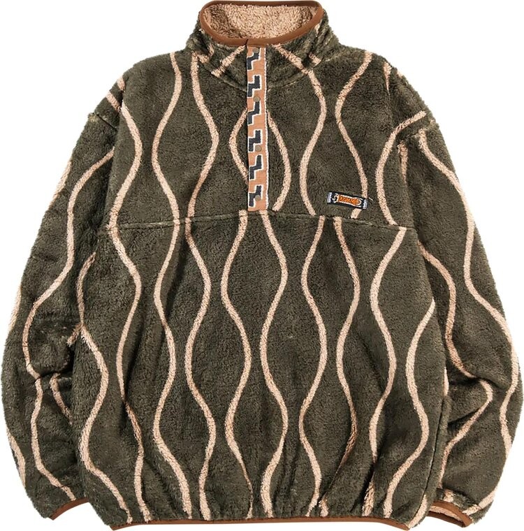 

Пуловер Kapital Drunk Stripe Fleece Pullover 'Khaki', коричневый