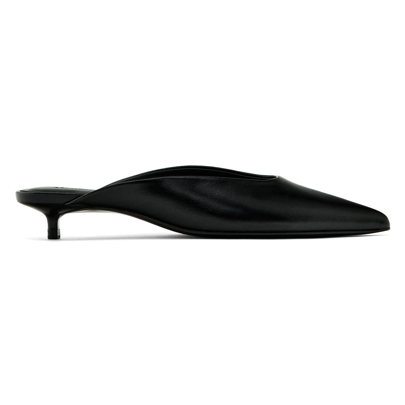 Мюли Massimo Dutti Heeled With Pointed Toes, черный туфли massimo dutti heeled with buckle черный