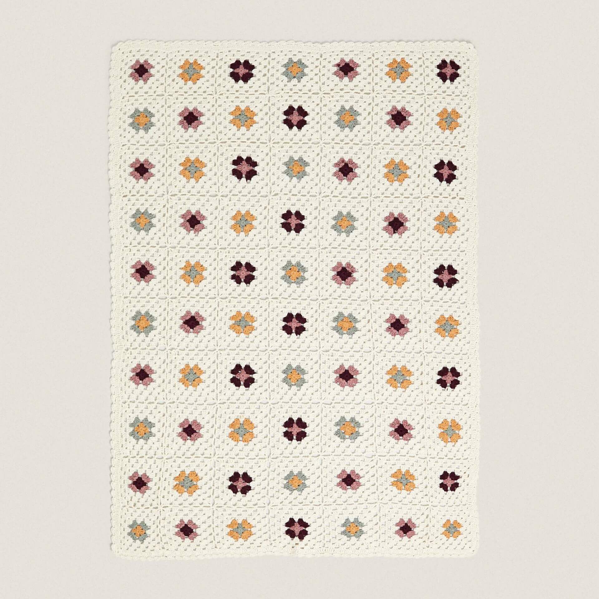 детское лоскутное одеяло вязаное крючком шерстяное детское одеяло размер 90 90 см Детское одеяло Zara Home Floral Crochet, белый