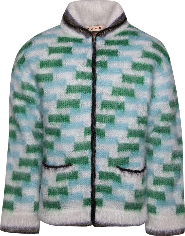 

Куртка Marni Mohair Zipped Jacket 'Stone White', белый