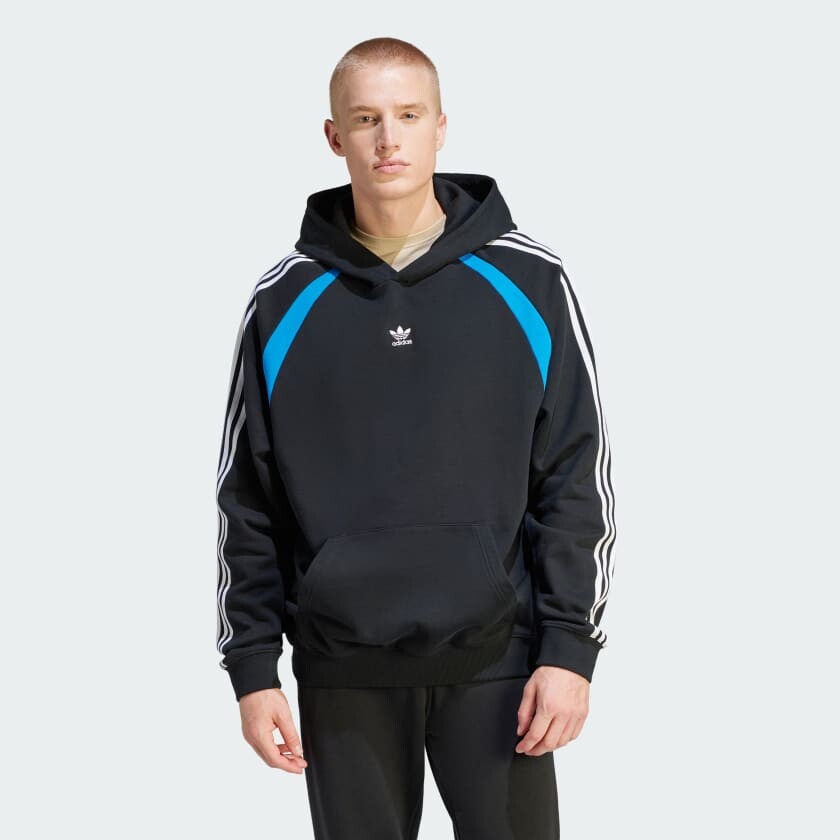 

Худи Adidas Oversized, черный/синий/белый