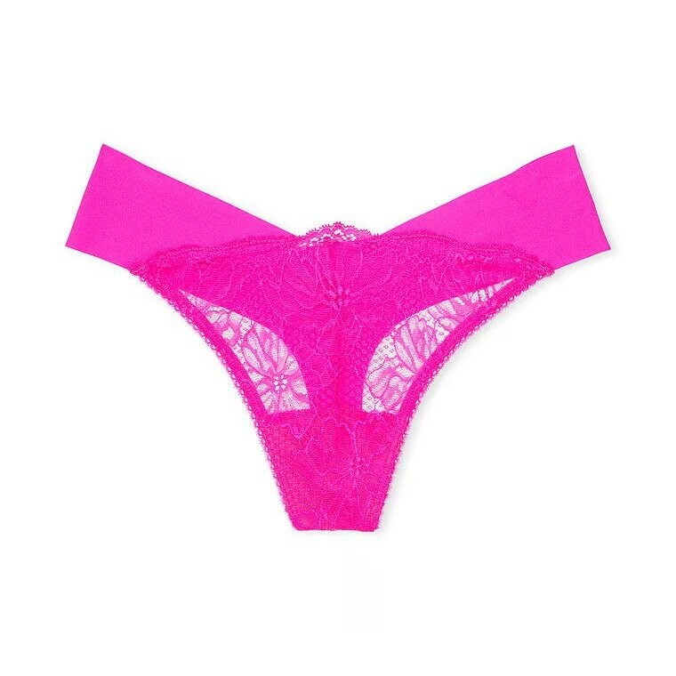 

Трусы-стринги Victoria's Secret No-Show In Lace Detail, ярко-розовый