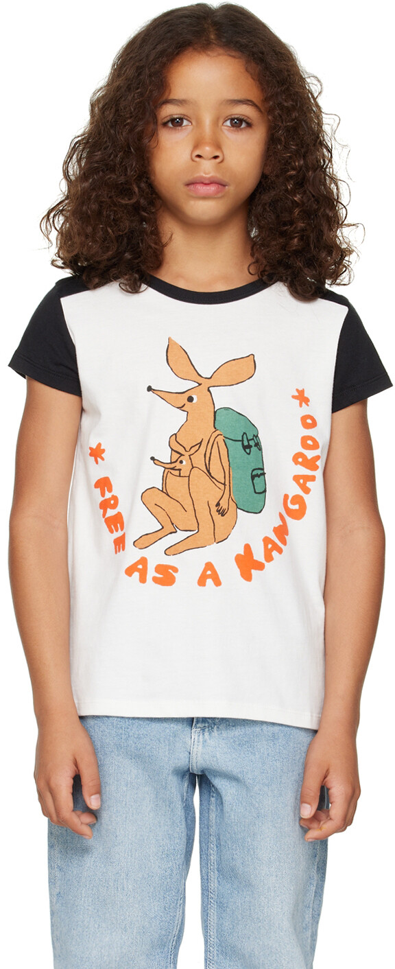 

Детская белая футболка Free As A Kangaroo nadadelazos, Белый