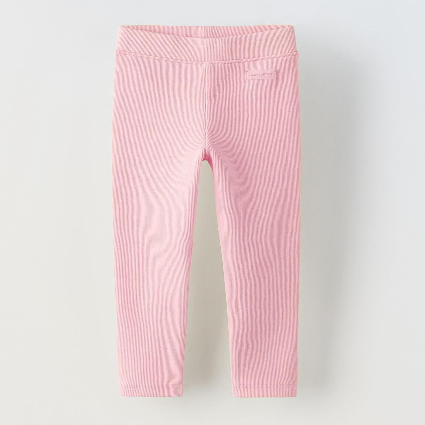 Леггинсы Zara Ribbed With Label, светло-розовый
