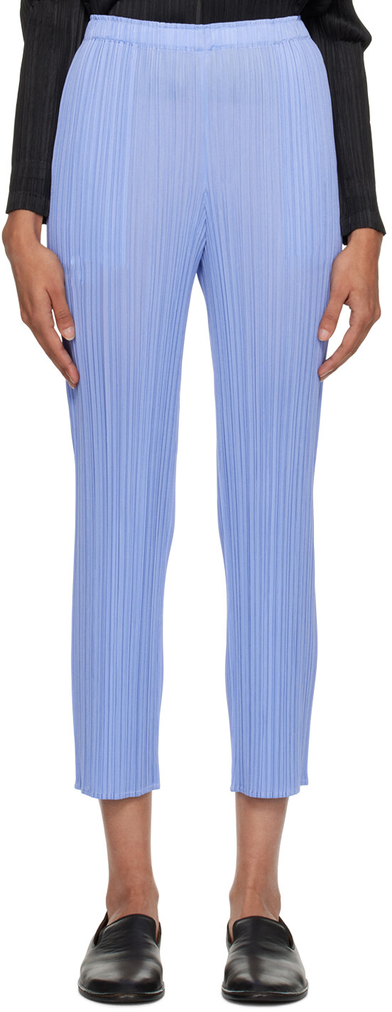 

Синие классические брюки Pleats Please Issey Miyake