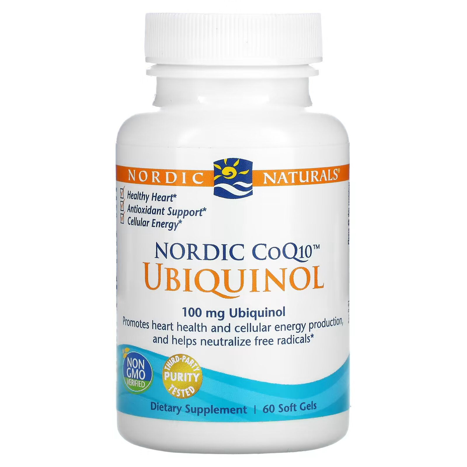 Nordic Naturals, Nordic CoQ10, убихинол, 100 мг, 60 мягких желатиновых капсул nordic naturals ultimate omega coq10 640 мг 60 капсул