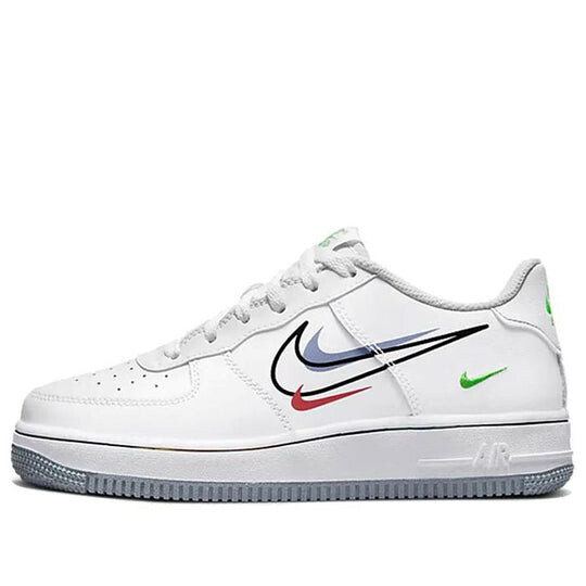 кроссовки nike air force 1 low spray paint swoosh белый Кроссовки (GS) Nike Air Force 1 Low 'Multi Swoosh' DM9473-100, белый