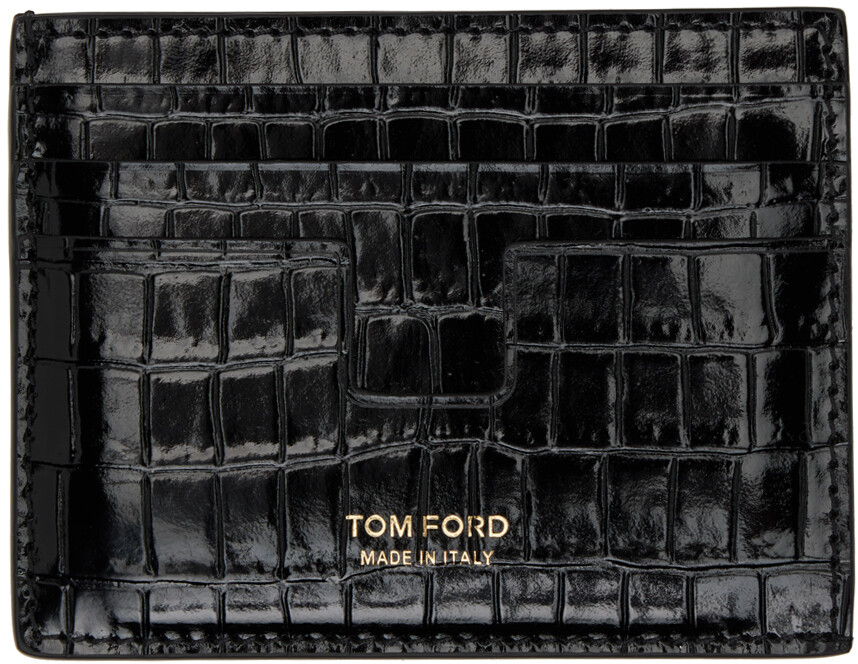 

Складной держатель для карт с зажимом для денег Black Croc TOM FORD