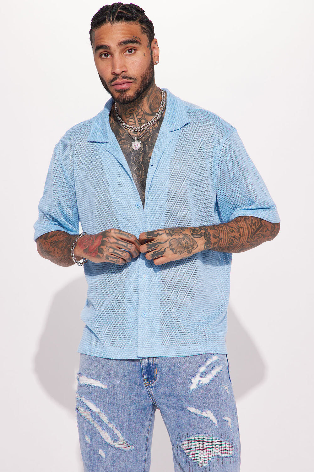 

Рубашка Fashion Nova ZDF01K310011, синий