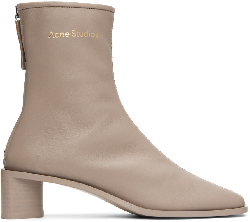 

Серо-коричневые ботильоны с логотипом Acne Studios