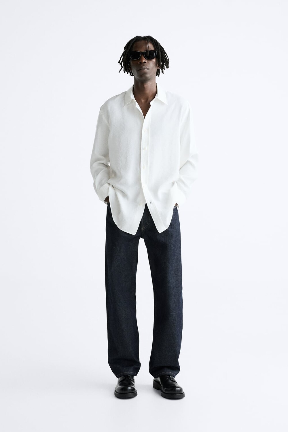 

Рубашка из струящегося модала ZARA, белый