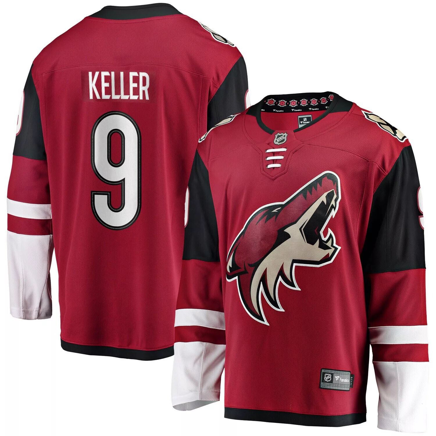 

Мужская футболка Fanatics с брендом Clayton Keller Garnet Arizona Coyotes Home Premier Breakaway Player