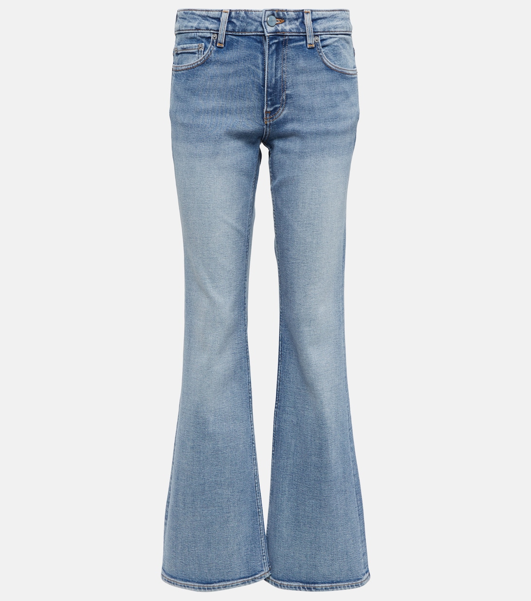 цена Расклешенные джинсы средней посадки GANNI, синий