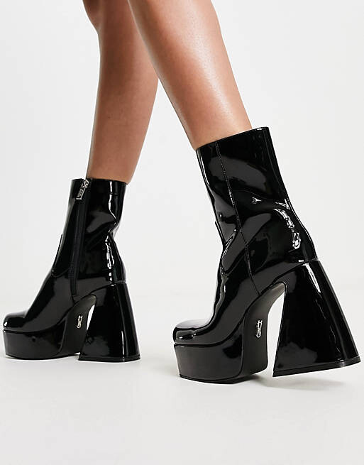 

Черные лакированные ботинки на платформе Steve Madden Profuse, Черный