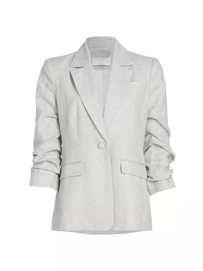 

Льняной блейзер Victoria Elie Tahari, цвет beige combo