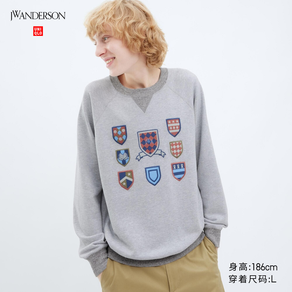 

Толстовка Uniqlo JWA повседневная дизайнерская, серый