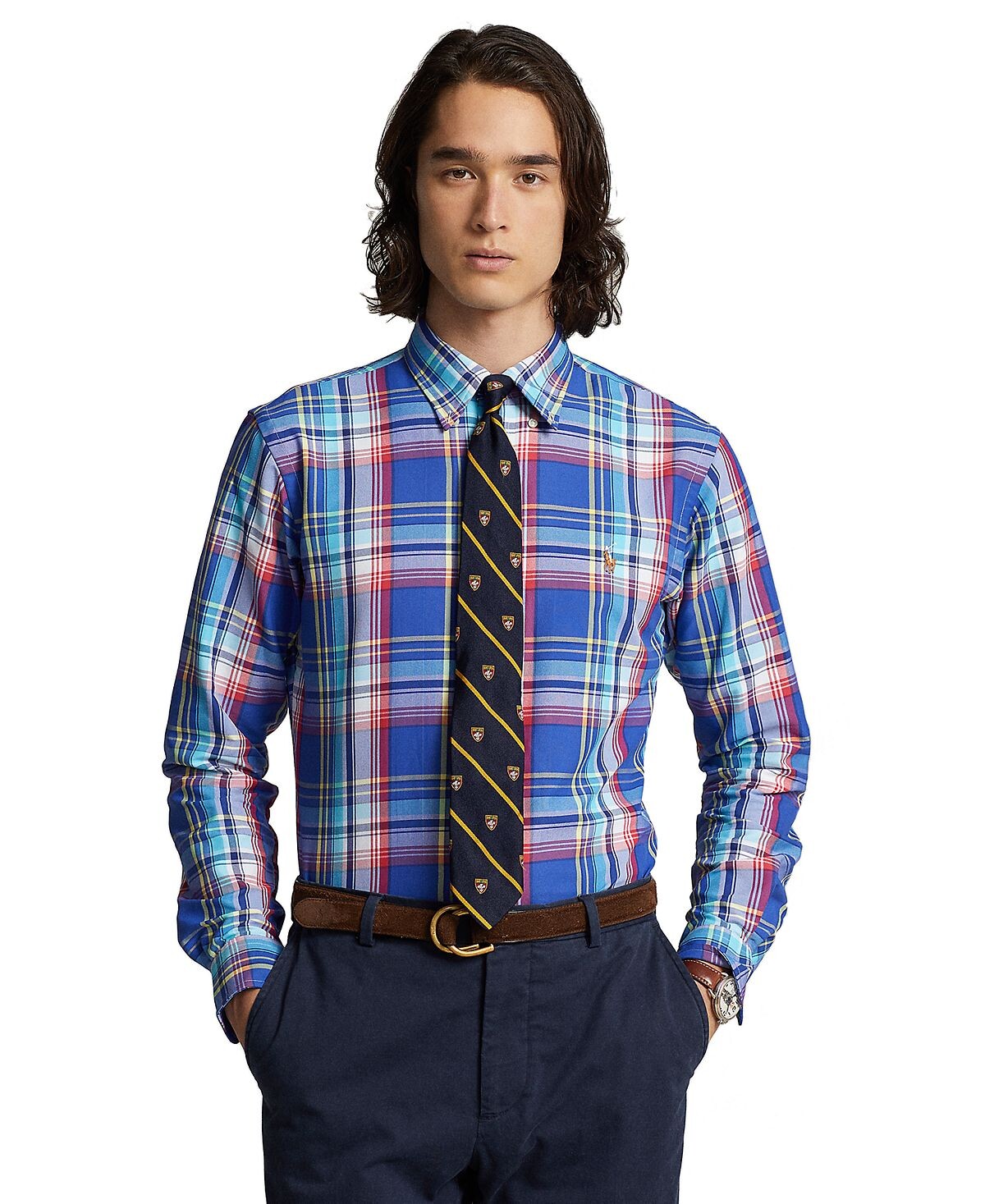 

Мужская спортивная рубашка классического кроя оксфорд Polo Ralph Lauren, мульти