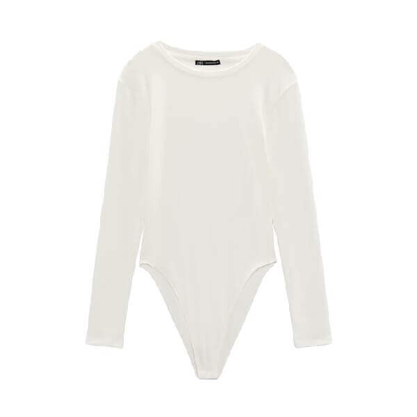 

Боди Zara Long Sleeves, желтовато-белый