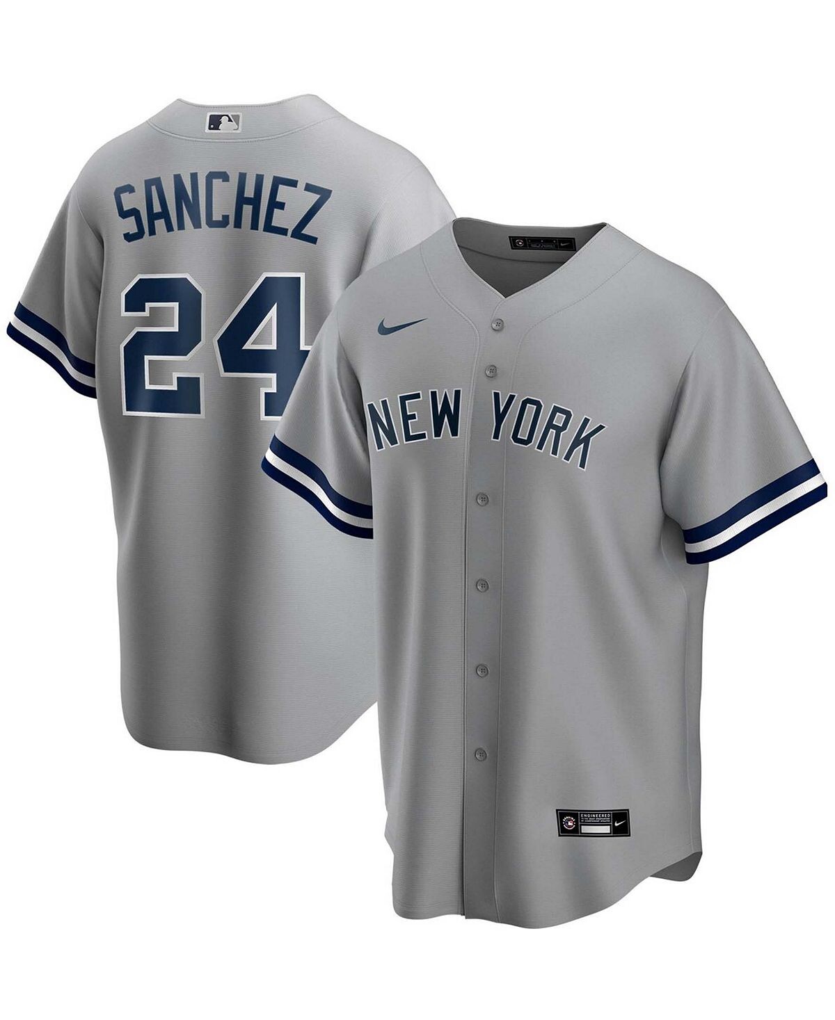 

Мужская футболка gary sanchez grey new york yankees road с именем игрока джерси Nike, серый
