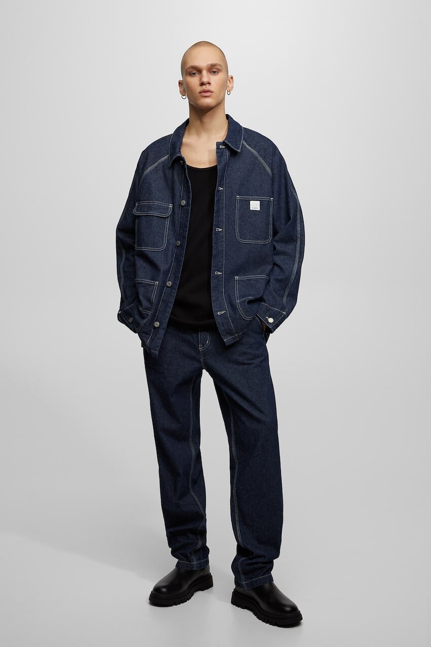 

Синие плотные джинсы Pull&Bear, индиго