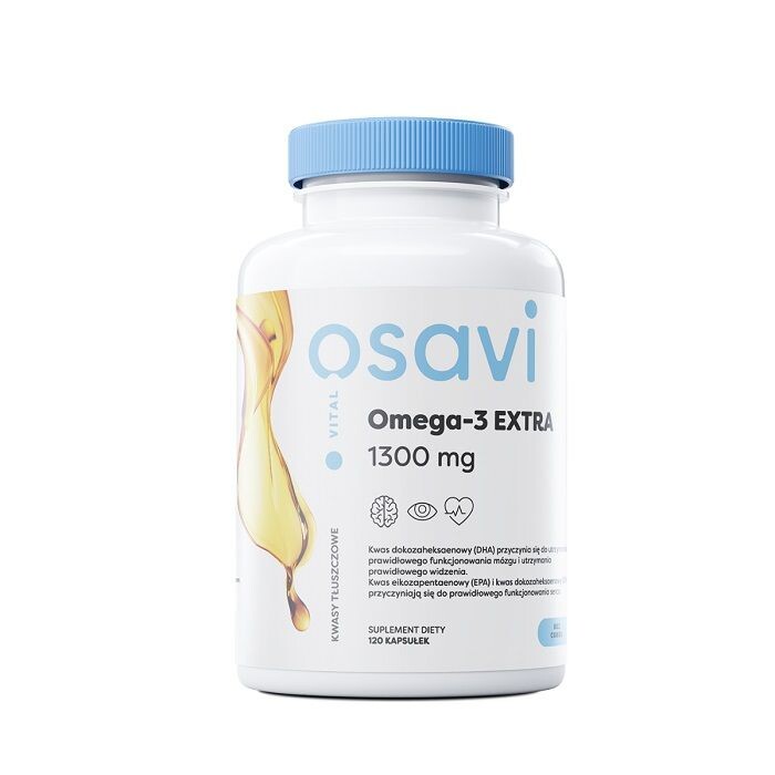 

Osavi Omega-3 Extra 1300 mg Cytrynowy омега 3 жирные кислоты, 120 шт.