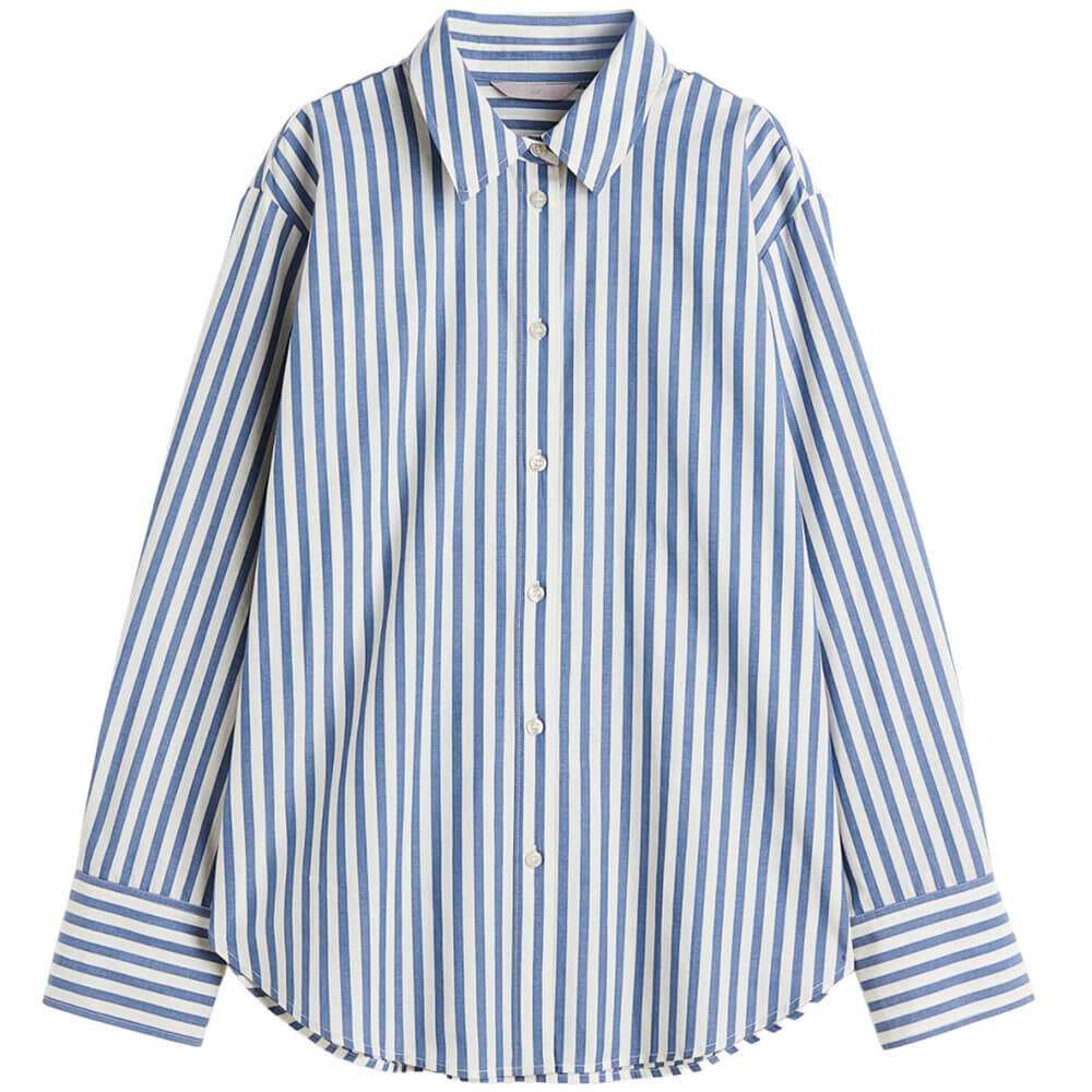 

Рубашка H&M Cotton, синий/белый
