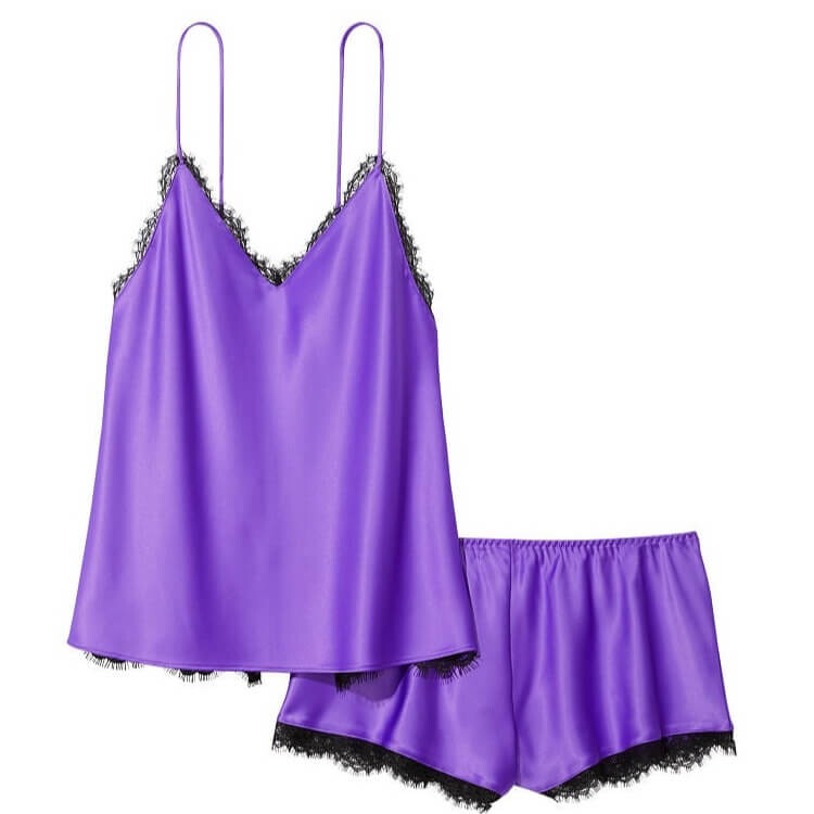 

Комплект Victoria's Secret Satin and Lace Cami, фиолетовый
