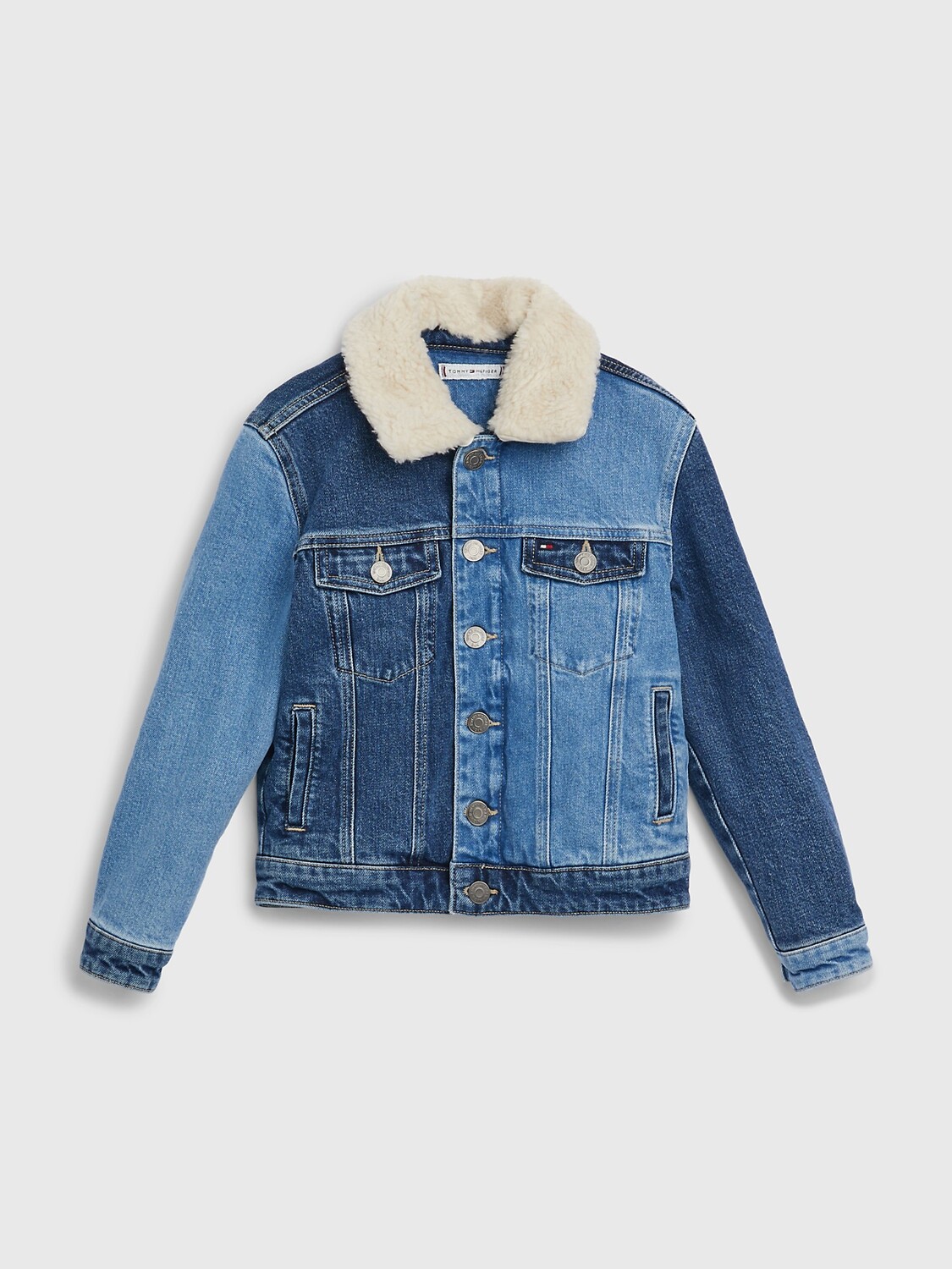 

Детская куртка из шерпы с цветными блоками Tommy Hilfiger, цветной блок