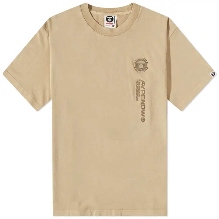 

Футболка Aape Now Washed Silicone Badge Tee, бежевый