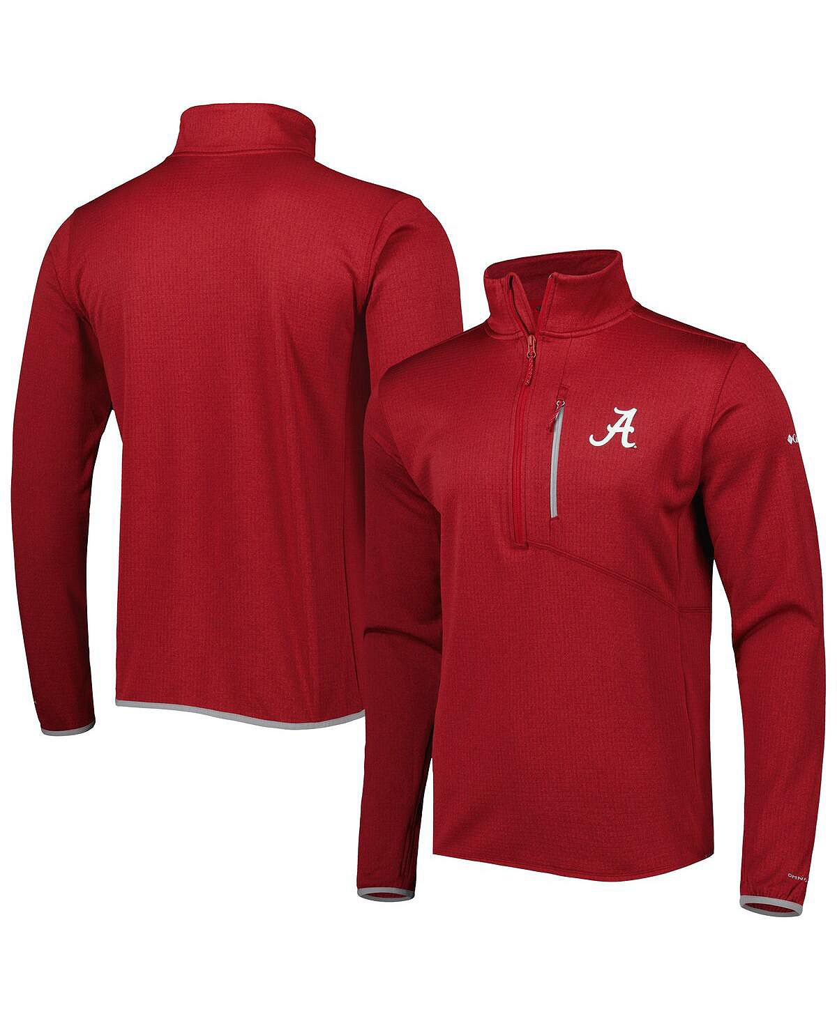 Мужской топ crimson alabama crimson tide park view omni-wick half-zip top Columbia - фото