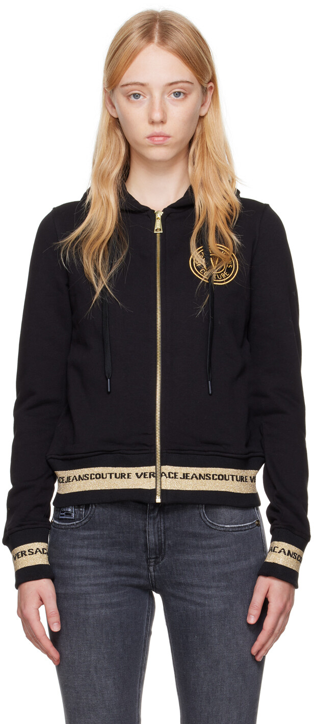 

Худи черного цвета с V-образной эмблемой Versace Jeans Couture