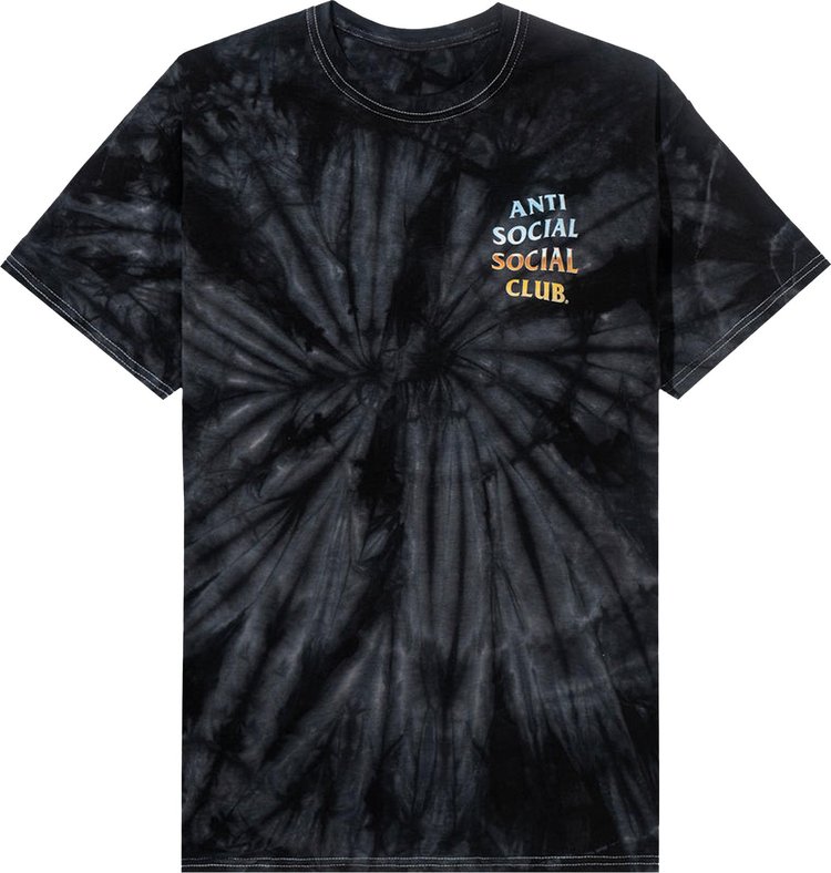 Футболка Anti Social Social Club Thermal Internal Tie Dye Tee 'Black', черный - фото