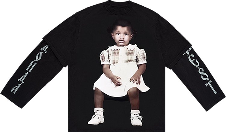 Футболка Kanye West Donda Chicago Listening Party Double-Sleeve T-Shirt 'Black', черный kanye west kanye west donda deluxe 4 lp